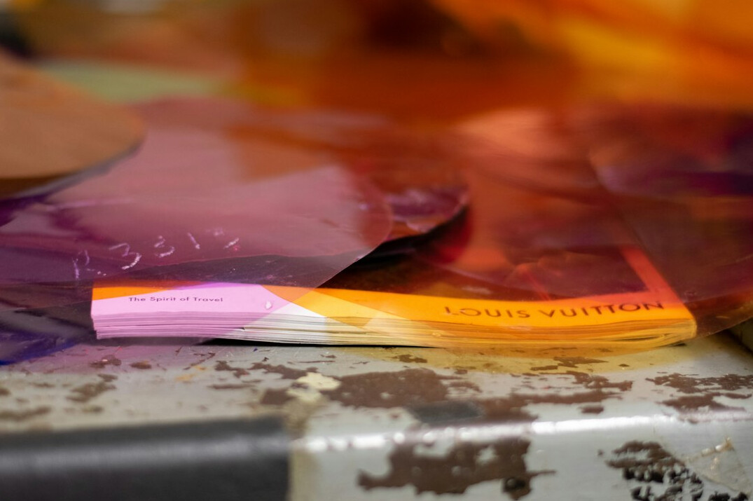 Stack of glossy magazines on a table